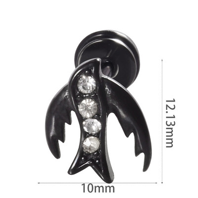 1db Rozsdamentes acél hamis fülbevaló Punk Gyík Rénszarvas Fül Tragus Porc Stud Moon & Sun Lobe Unisex Helix Piercing 16g