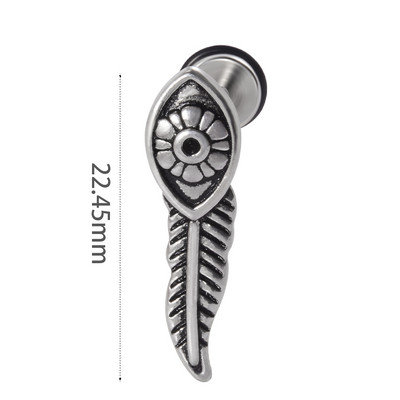 1db Rozsdamentes acél hamis fülbevaló Punk Gyík Rénszarvas Fül Tragus Porc Stud Moon & Sun Lobe Unisex Helix Piercing 16g