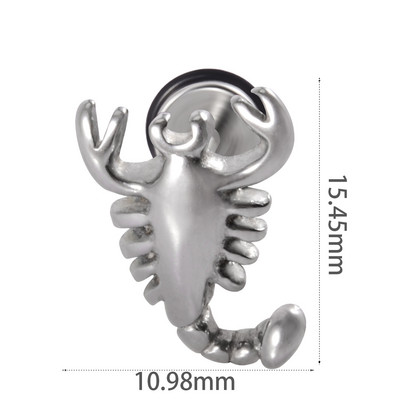 1db Rozsdamentes acél hamis fülbevaló Punk Gyík Rénszarvas Fül Tragus Porc Stud Moon & Sun Lobe Unisex Helix Piercing 16g