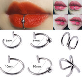 Női ajkak Gyűrűk Orvosi Titán acél orrgyűrű Hamis orrgyűrű septum piercing kapocs a szájon gyűrű hamis piercing testkapocs karika