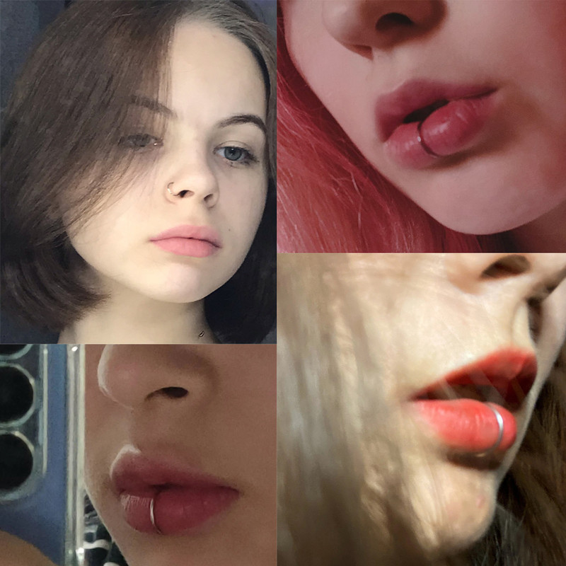 Női ajkak Gyűrűk Orvosi Titán acél orrgyűrű Hamis orrgyűrű septum piercing kapocs a szájon gyűrű hamis piercing testkapocs karika