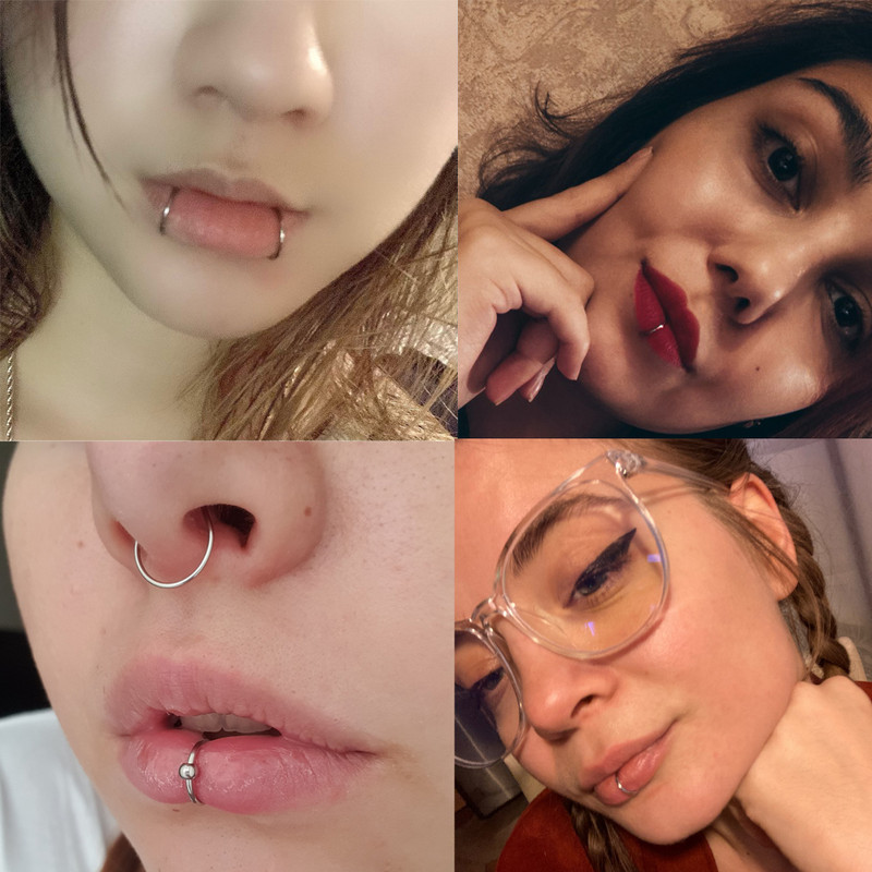 Női ajkak Gyűrűk Orvosi Titán acél orrgyűrű Hamis orrgyűrű septum piercing kapocs a szájon gyűrű hamis piercing testkapocs karika