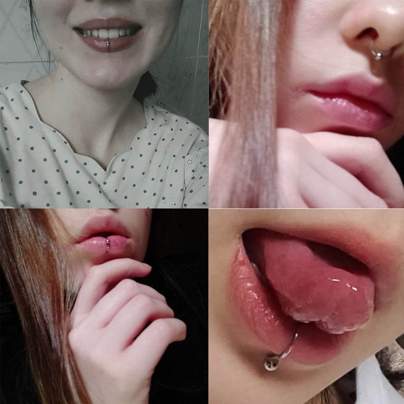 Női ajkak Gyűrűk Orvosi Titán acél orrgyűrű Hamis orrgyűrű septum piercing kapocs a szájon gyűrű hamis piercing testkapocs karika