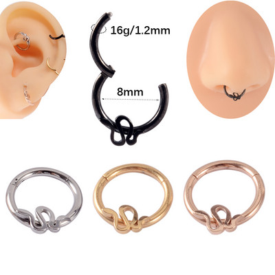16g Snake Ear Clicker orr ajak szegmens csuklós gyűrűk fül Daith Snug Helix porc septum karika gyűrű piercing testékszer 16g