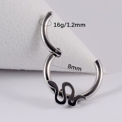 16g Șarpe Ureche Clicker Nas Buza Segment Inele cu balamale Ureche Daith Snug Helix Cartilaj Septum Hoop Inel Piercing Bijuterii pentru corp 16g