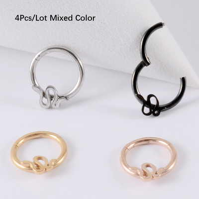 16g Șarpe Ureche Clicker Nas Buza Segment Inele cu balamale Ureche Daith Snug Helix Cartilaj Septum Hoop Inel Piercing Bijuterii pentru corp 16g