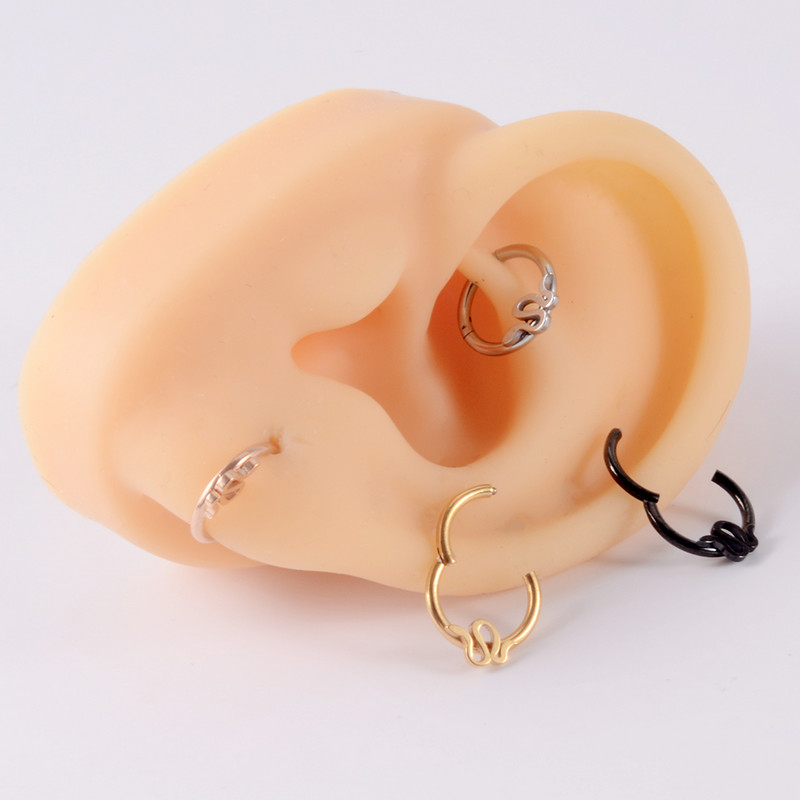16g Șarpe Ureche Clicker Nas Buza Segment Inele cu balamale Ureche Daith Snug Helix Cartilaj Septum Hoop Inel Piercing Bijuterii pentru corp 16g