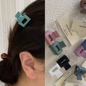 2 buc/pungă Gheare de păr mici din rășină mată Fată dulce Mini clemă de păr Agrafe înalte pentru coadă de cal Agrafe de păr la modă coreeană pentru femei