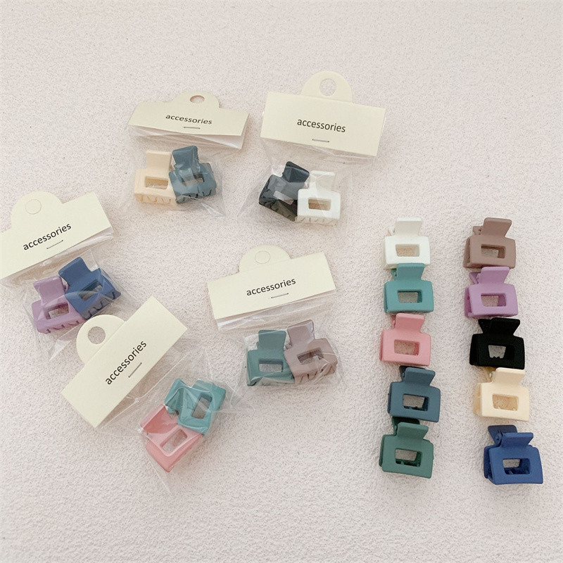 2 buc/pungă Gheare de păr mici din rășină mată Fată dulce Mini clemă de păr Agrafe înalte pentru coadă de cal Agrafe de păr la modă coreeană pentru femei