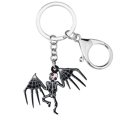 BONSNY Cercei de Halloween acrilic negru cu schelet craniu demon liliac modă picătură atârnă Cadouri magice bijuterii pentru femei, fete, adolescenți