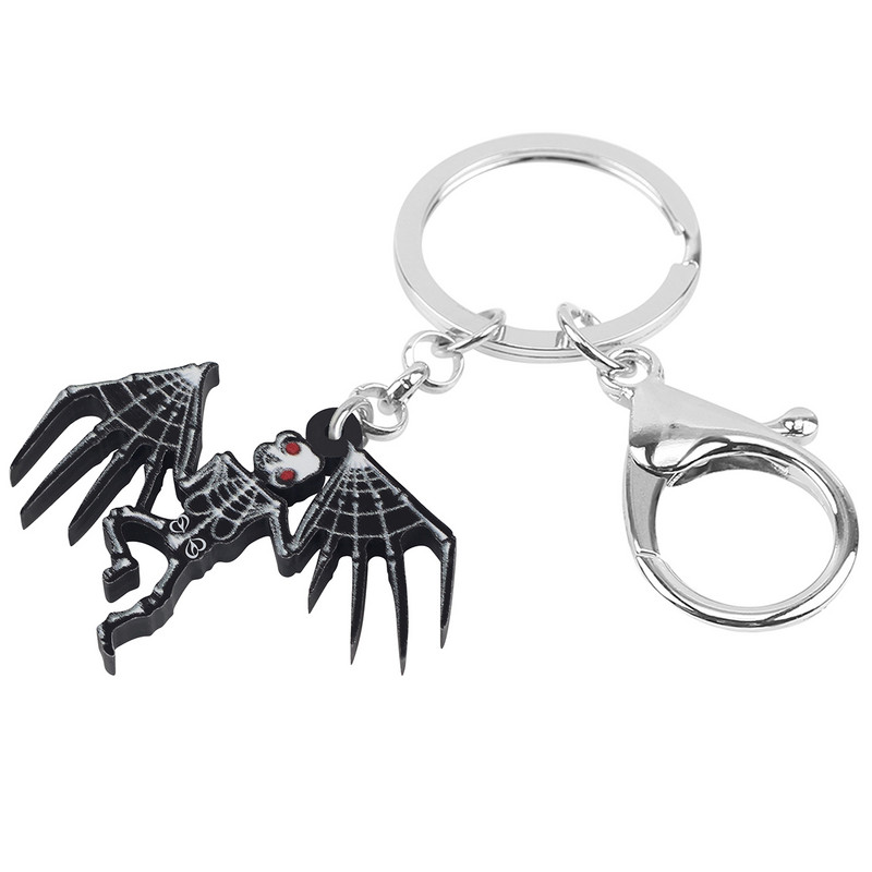 BONSNY Cercei de Halloween acrilic negru cu schelet craniu demon liliac modă picătură atârnă Cadouri magice bijuterii pentru femei, fete, adolescenți