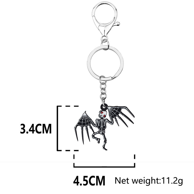 BONSNY Cercei de Halloween acrilic negru cu schelet craniu demon liliac modă picătură atârnă Cadouri magice bijuterii pentru femei, fete, adolescenți