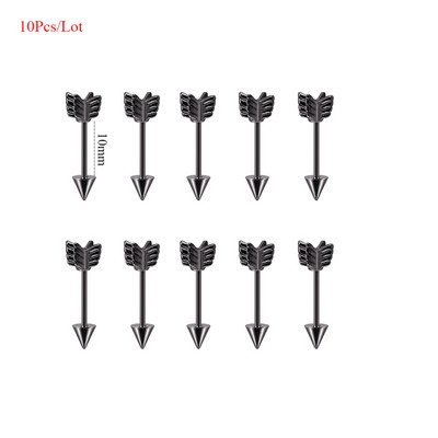 10 db Arrow Ipari súlyzó sebészeti acél porcos fülbevaló Helix Stud Piercing Oreja egyenes súlyzó testékszer 16g