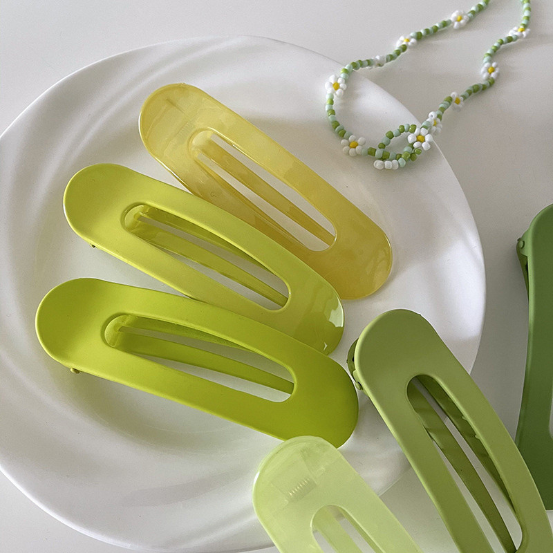 Agrafe de păr mate mari pentru femei Agrafă verde Duckbill Accesorii de păr pentru fete Agrafe de păr la modă coreeană