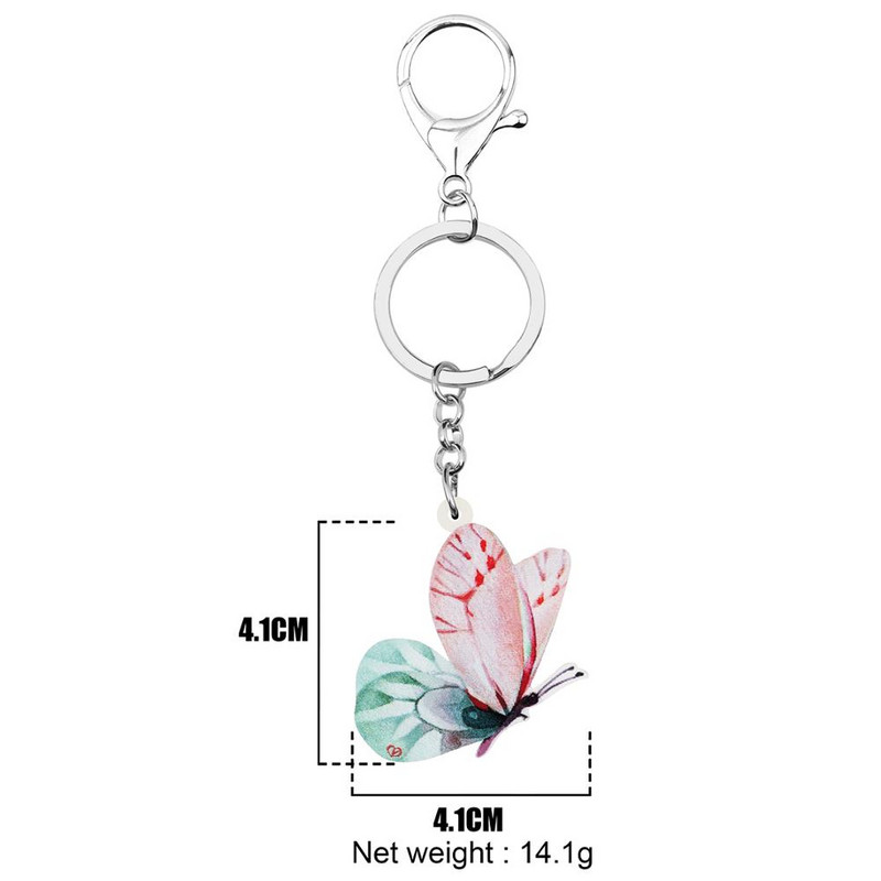 Breloc fluture acrilic Bonsny Breloc drăguț insectă animal bijuterii cadou pentru femei copii fete cadou de modă portofel Accesorii