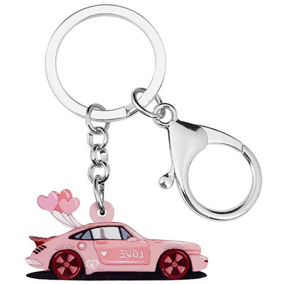 Bonsny Acrilic Ziua Îndrăgostiților Balon Dragoste Mașină Sport Breloc Inele pentru Femei Fată Adolescent Geantă Poșeta Auto Decoratiuni Charm Cadou