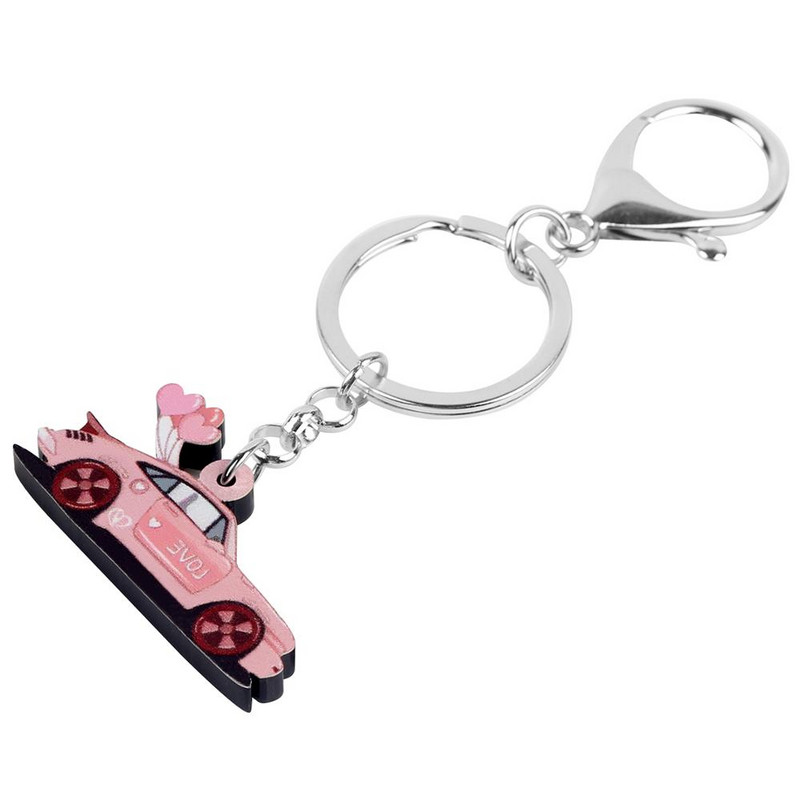 Bonsny Acrilic Ziua Îndrăgostiților Balon Dragoste Mașină Sport Breloc Inele pentru Femei Fată Adolescent Geantă Poșeta Auto Decoratiuni Charm Cadou