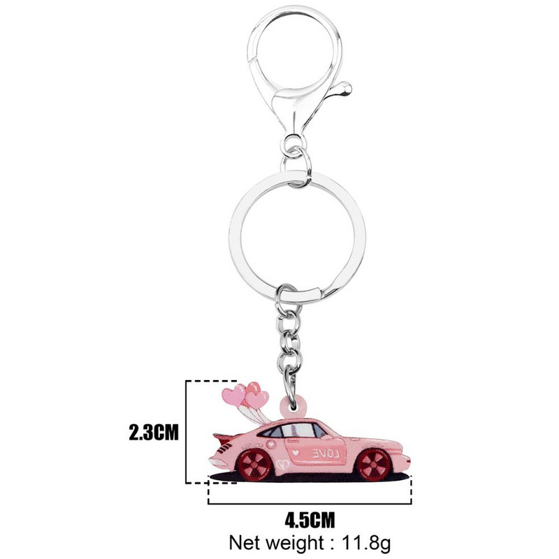 Bonsny Acrilic Ziua Îndrăgostiților Balon Dragoste Mașină Sport Breloc Inele pentru Femei Fată Adolescent Geantă Poșeta Auto Decoratiuni Charm Cadou