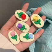 Agrafă colorată pentru lalele, clemă de rață, dulce și drăguță, agrafă de păr pentru breton, clemă laterală, 2022, accesorii de păr cu flori de vară pentru femei