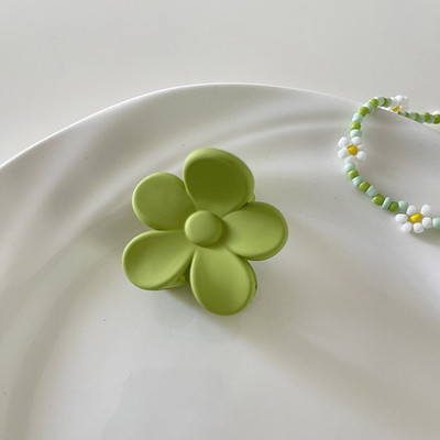 Korejska modna zelena serija, akrilna cvjetna kandža za kosu, prozirna rakova kopča za kosu, ljetni ženski dodaci za kosu 2022.