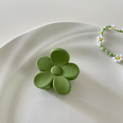 Korejska modna zelena serija, akrilna cvjetna kandža za kosu, prozirna rakova kopča za kosu, ljetni ženski dodaci za kosu 2022.