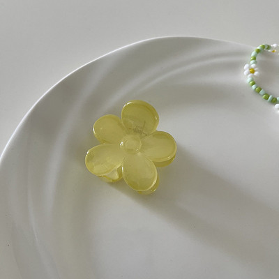 Korejska modna zelena serija, akrilna cvjetna kandža za kosu, prozirna rakova kopča za kosu, ljetni ženski dodaci za kosu 2022.