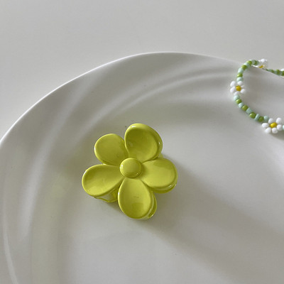 Korejska modna zelena serija, akrilna cvjetna kandža za kosu, prozirna rakova kopča za kosu, ljetni ženski dodaci za kosu 2022.