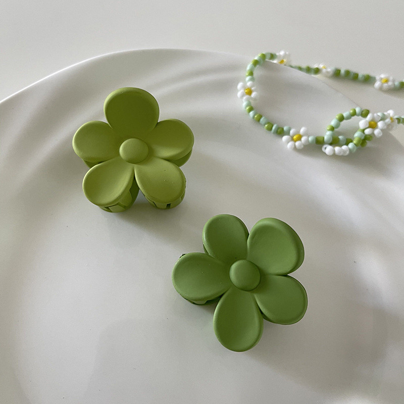 Korejska modna zelena serija, akrilna cvjetna kandža za kosu, prozirna rakova kopča za kosu, ljetni ženski dodaci za kosu 2022.