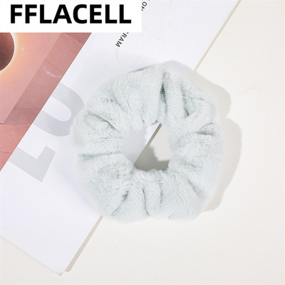 2022 frânghii de păr din blană de iepure artificială, iarnă, caldă, moale, inel de păr de pluș pentru fete, scronchies colorate, accesorii de păr pentru femei, accesorii pentru cap