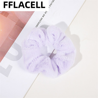 2022 frânghii de păr din blană de iepure artificială, iarnă, caldă, moale, inel de păr de pluș pentru fete, scronchies colorate, accesorii de păr pentru femei, accesorii pentru cap