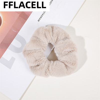 2022 frânghii de păr din blană de iepure artificială, iarnă, caldă, moale, inel de păr de pluș pentru fete, scronchies colorate, accesorii de păr pentru femei, accesorii pentru cap