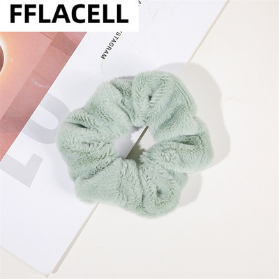 2022 frânghii de păr din blană de iepure artificială, iarnă, caldă, moale, inel de păr de pluș pentru fete, scronchies colorate, accesorii de păr pentru femei, accesorii pentru cap