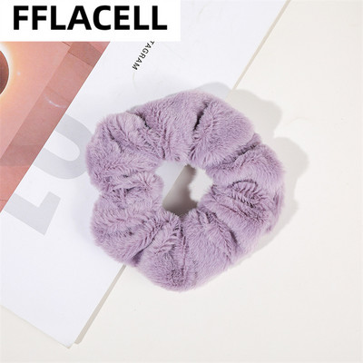 2022 frânghii de păr din blană de iepure artificială, iarnă, caldă, moale, inel de păr de pluș pentru fete, scronchies colorate, accesorii de păr pentru femei, accesorii pentru cap