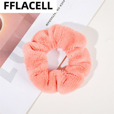 2022 frânghii de păr din blană de iepure artificială, iarnă, caldă, moale, inel de păr de pluș pentru fete, scronchies colorate, accesorii de păr pentru femei, accesorii pentru cap