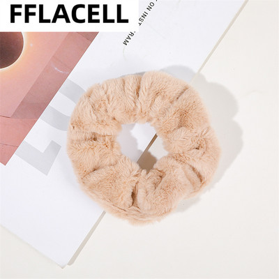 2022 frânghii de păr din blană de iepure artificială, iarnă, caldă, moale, inel de păr de pluș pentru fete, scronchies colorate, accesorii de păr pentru femei, accesorii pentru cap