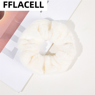 2022 frânghii de păr din blană de iepure artificială, iarnă, caldă, moale, inel de păr de pluș pentru fete, scronchies colorate, accesorii de păr pentru femei, accesorii pentru cap