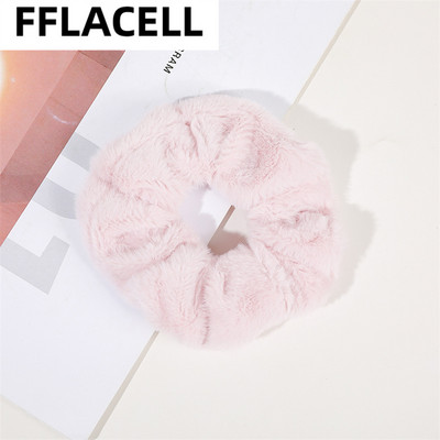 2022 frânghii de păr din blană de iepure artificială, iarnă, caldă, moale, inel de păr de pluș pentru fete, scronchies colorate, accesorii de păr pentru femei, accesorii pentru cap