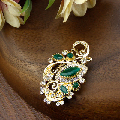 Sunspicems Arany Színű Kristály Bross Női Sál Kaftán Esküvői Ékszer Marokkó Arab Etnikai Bijoux Dubai Virág Bross