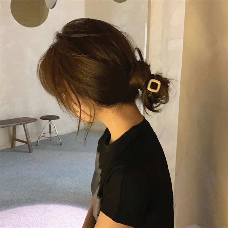 FFLACEL Trendy Metal Geometric Square Ball Rotund Cerc de păr Funie elastică Coadă de cal Accesorii de păr pentru femei fete