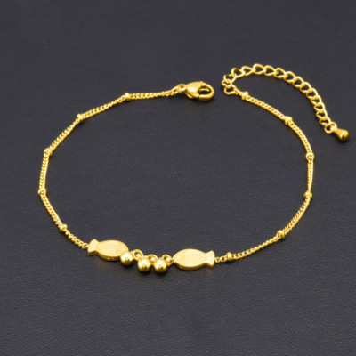 Oțel inoxidabil 316L, noua modă, bijuterii de ultimă generație, cu margele, sculptură în Qelicate, pește mic, pește auriu, cu lanț de farmec, gleznă pentru femei