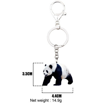 Bonsny Acrylic Cartoon Κινέζικα Panda Μπρελόκ Δαχτυλίδια Μπρελόκ Τσάντα Γούρια αυτοκινήτου Ζώο κοσμήματα για γυναίκες κορίτσια Γυναίκες Έφηβοι Δώρο