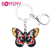 Bonsny Statement Acrilic Floral Fluture Insecte Breloc Breloc Inel Bijuterii de modă Pentru Femei Fete Poșetă Breloc mașină Vrac