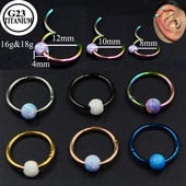 Dreamlee 1Piece G23 18g&16gTitan Opal Segment Inel cu balamale Septum Nas Clicker Piercing Nas Buza Cercei Helix Piercing Nas