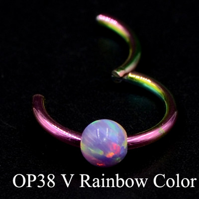 Dreamlee 1Piece G23 18g&16gTitan Opal Segment Inel cu balamale Septum Nas Clicker Piercing Nas Buza Cercei Helix Piercing Nas