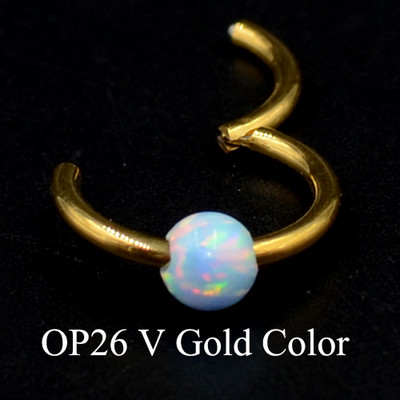 Dreamlee 1Piece G23 18g&16gTitan Opal Segment Inel cu balamale Septum Nas Clicker Piercing Nas Buza Cercei Helix Piercing Nas