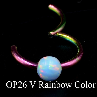 Dreamlee 1Piece G23 18g&16gTitan Opal Segment Inel cu balamale Septum Nas Clicker Piercing Nas Buza Cercei Helix Piercing Nas