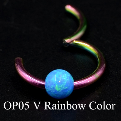 Dreamlee 1Piece G23 18g&16gTitan Opal Segment Inel cu balamale Septum Nas Clicker Piercing Nas Buza Cercei Helix Piercing Nas
