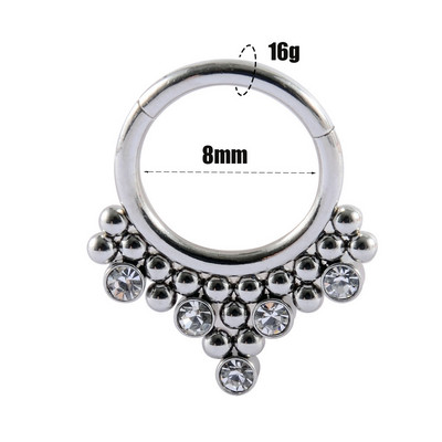 16g 1 bucată inele cu balamale cu segment de picătură de lacrimă pentru septum nas Clicker Piercing nas buză cercei Helix piercing nas bijuterii pentru corp