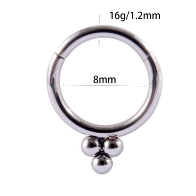 16g 1 bucată inele cu balamale cu segment de picătură de lacrimă pentru septum nas Clicker Piercing nas buză cercei Helix piercing nas bijuterii pentru corp