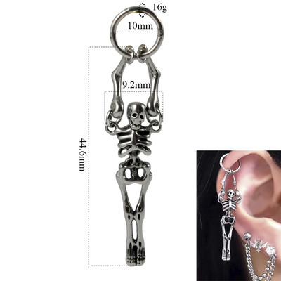 1 kom. Gothic Punk Skull Grunge Industrijske naušnice s utegom Ravni prsten s utegom Naušnica s hrskavicom Helix Unisex Body Piercing